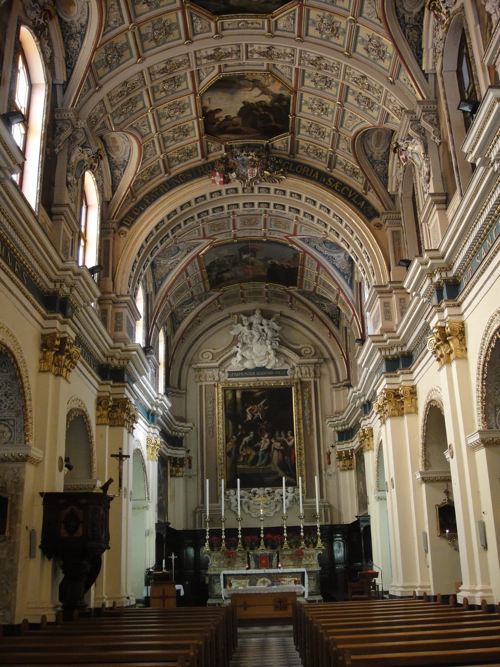 Interior of St Mary of Jesus Church, Ta' Ġieżu, Valletta